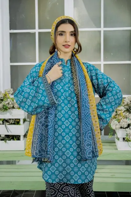 Fabric: Premium Digital Printed Lawn With Monarch dupatta 3Piece : Digital Printed Shirt, Trouser & Dupatta CARE INSTRUCTIONS: MACHINE WASHING MAX 30C. DO NOT BLEACH IRONNING MAX 110C. DRY CLEANING PERCHLOROETHYLENE. DO NOT TUMBLE DRY.. Digital Printed Lawn 3Piece